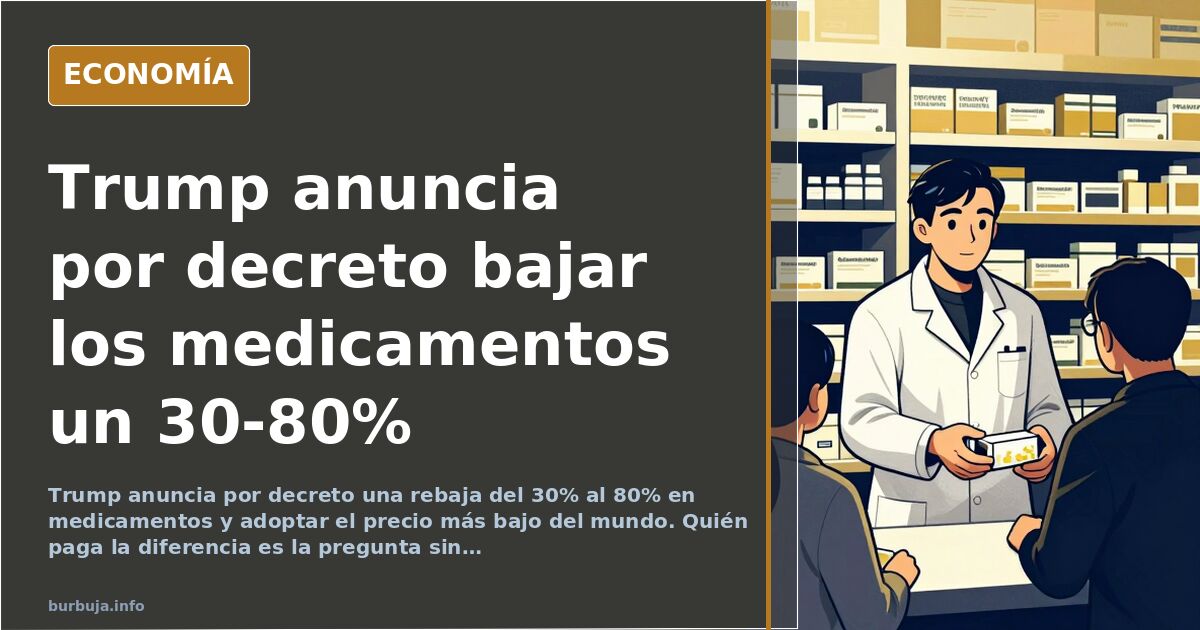 Trump anuncia por decreto bajar los medicamentos un 30-80%
