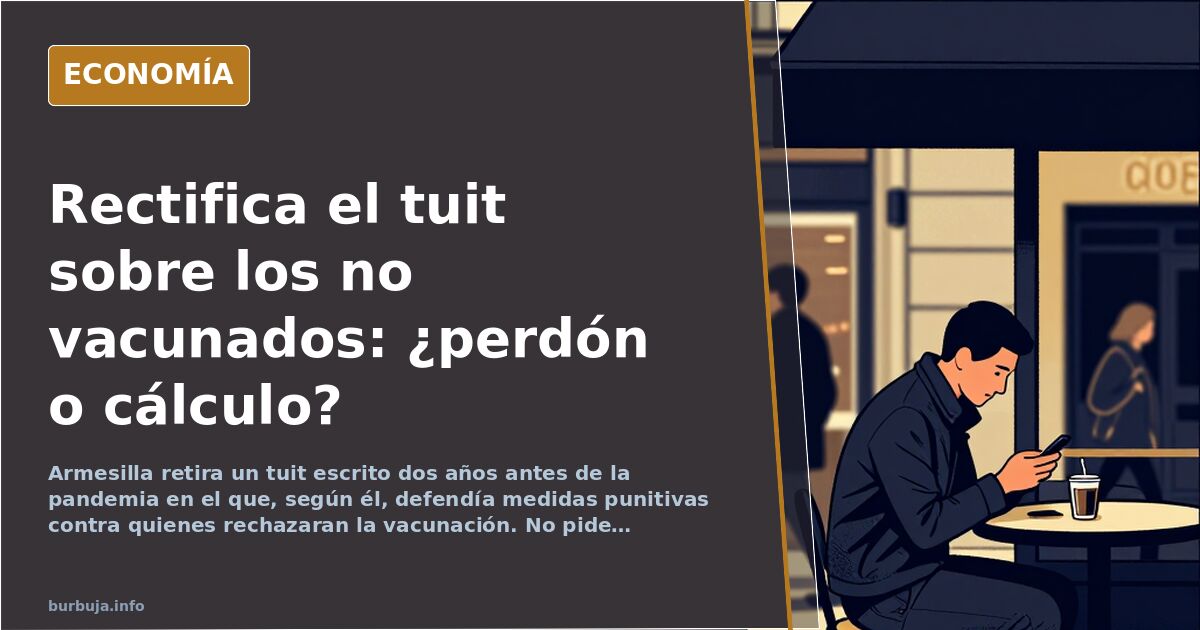 Armesilla rectifica su tuit sobre los no vacunados