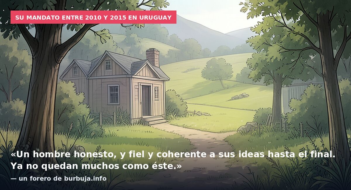 Su mandato entre 2010 y 2015 en Uruguay: «Un hombre honesto, y fiel y coherente a sus ideas hasta el final. Ya no quedan muchos como éste.» — un forero de burbuja.info