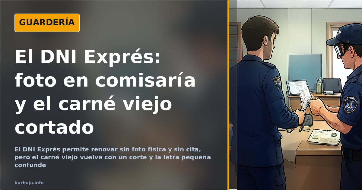 Persona sosteniendo su DNI con una esquina cortada frente al mostrador de una comisaría al renovar el DNI