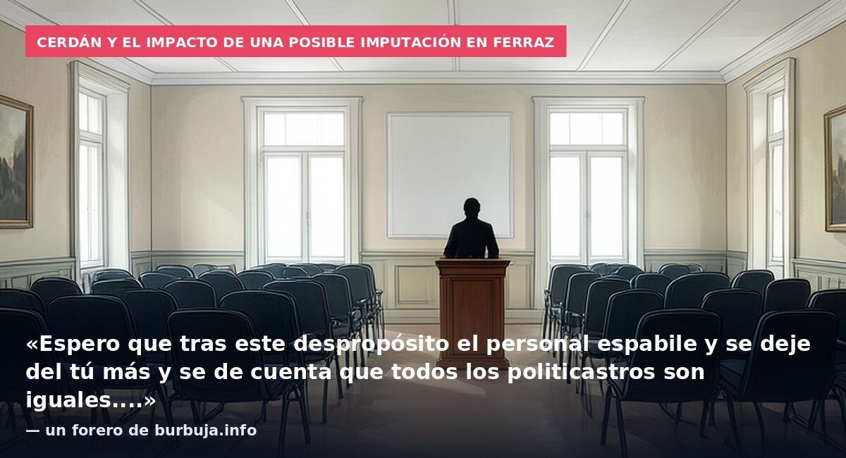 Cerdán y el impacto de una posible imputación en Ferraz: «Espero que tras este despropósito el personal espabile y se deje del tú más y se de cuenta que todos los politicastros son iguales....» — un forero de burbuja.info