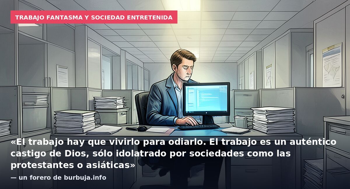 Trabajo fantasma y sociedad entretenida: «El trabajo hay que vivirlo para odiarlo. El trabajo es un auténtico castigo de Dios, sólo idolatrado por sociedades como las protestantes o asiáticas» — un forero de burbuja.info