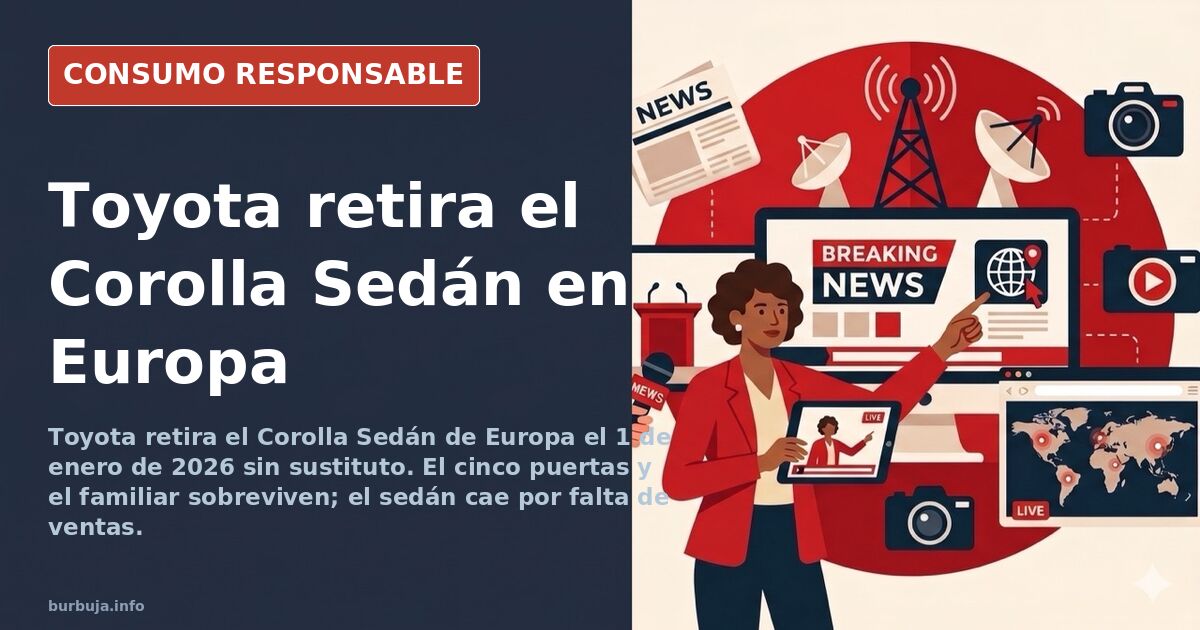 Toyota Corolla Sedán en concesionario, modelo que desaparece del mercado europeo en enero de 2026