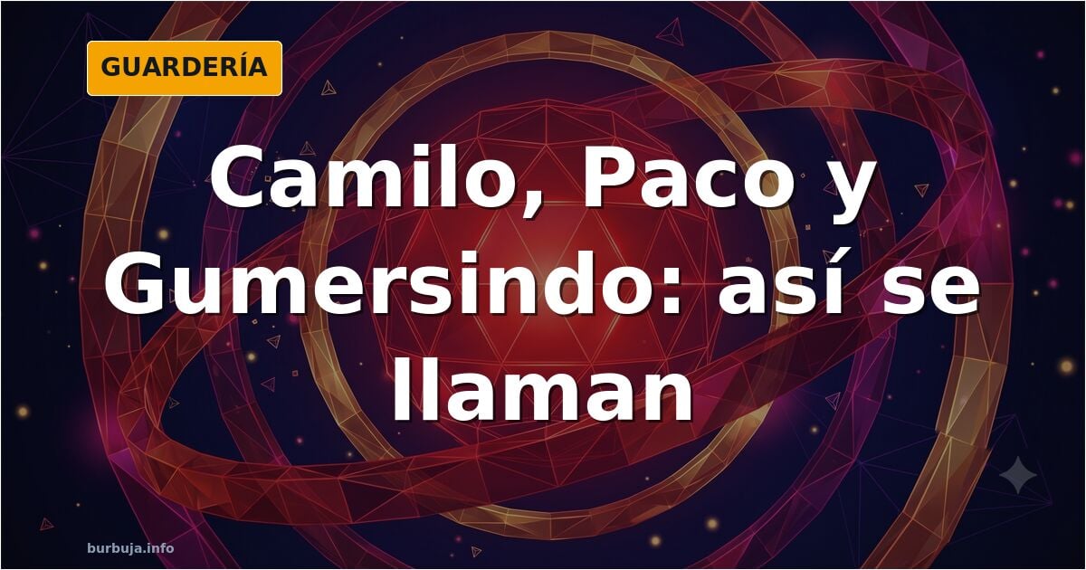 Ilustración de varias personas mostrando tarjetas con nombres de pila como Camilo, Paco y Gumersindo