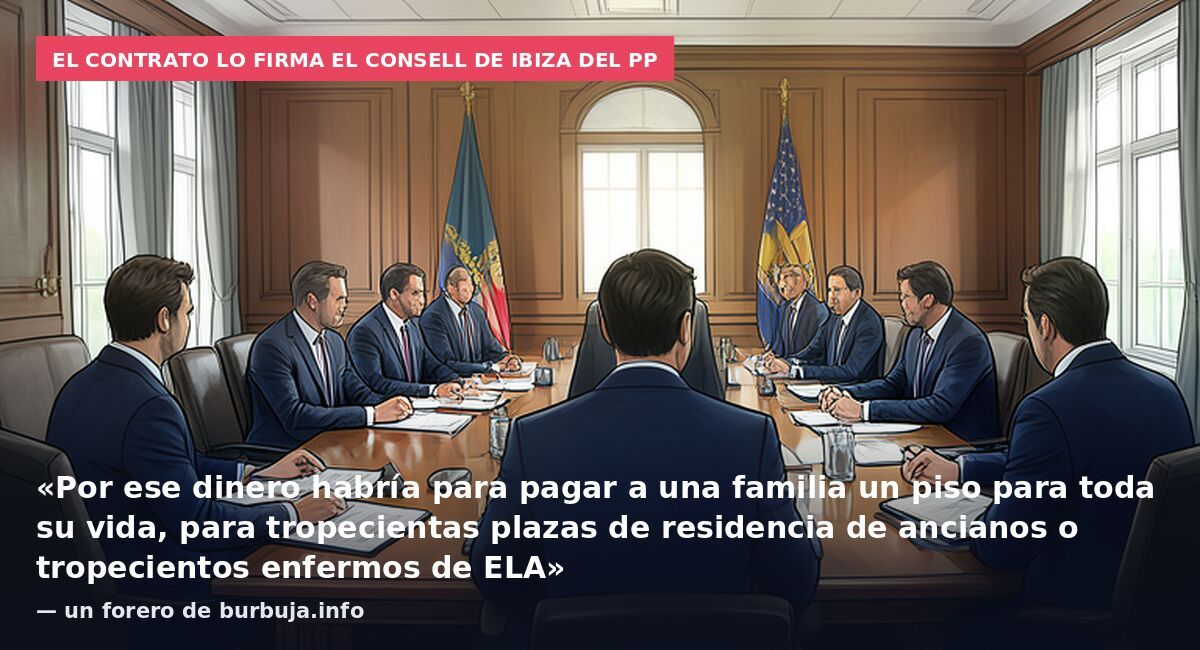 El contrato lo firma el Consell de Ibiza del PP: «Por ese dinero habría para pagar a una familia un piso para toda su vida, para tropecientas plazas de residencia de ancianos o tropecientos enfermos de ELA» — un forero de burbuja.info