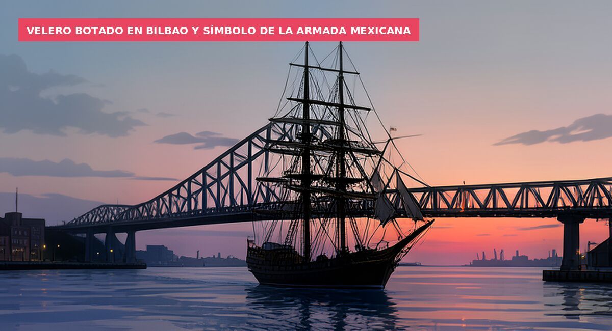 Velero botado en Bilbao y símbolo de la Armada mexicana