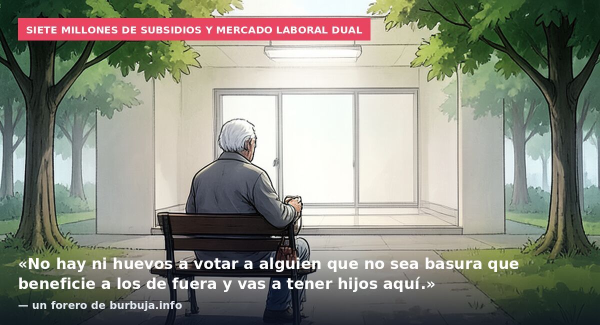 Siete millones de subsidios y mercado laboral dual: «No hay ni huevos a votar a alguien que no sea basura que beneficie a los de fuera y vas a tener hijos aquí.» — un forero de burbuja.info