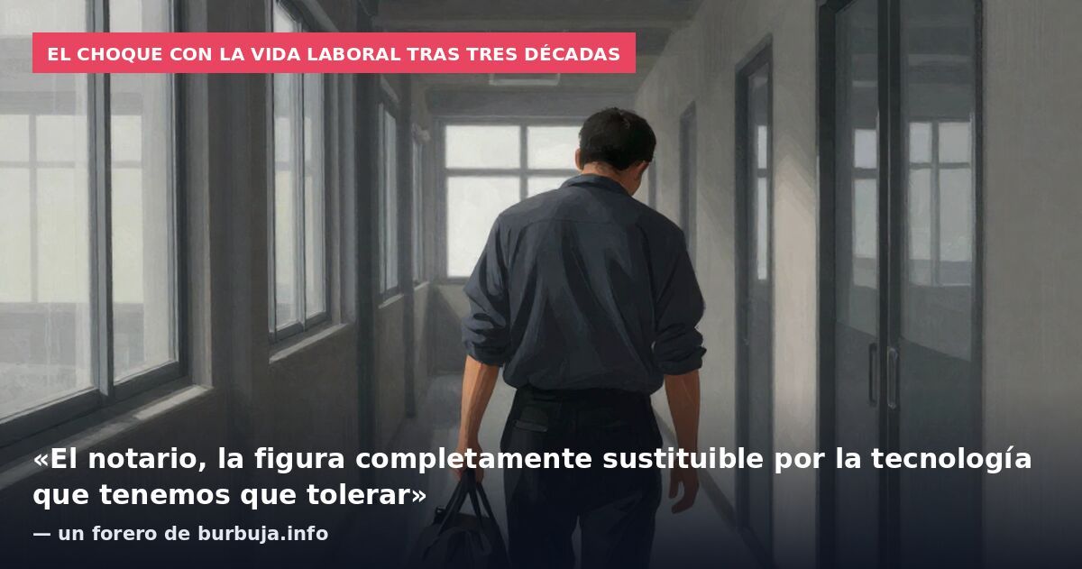El choque con la vida laboral tras tres décadas: «El notario, la figura completamente sustituible por la tecnología que tenemos que tolerar» — un forero de burbuja.info