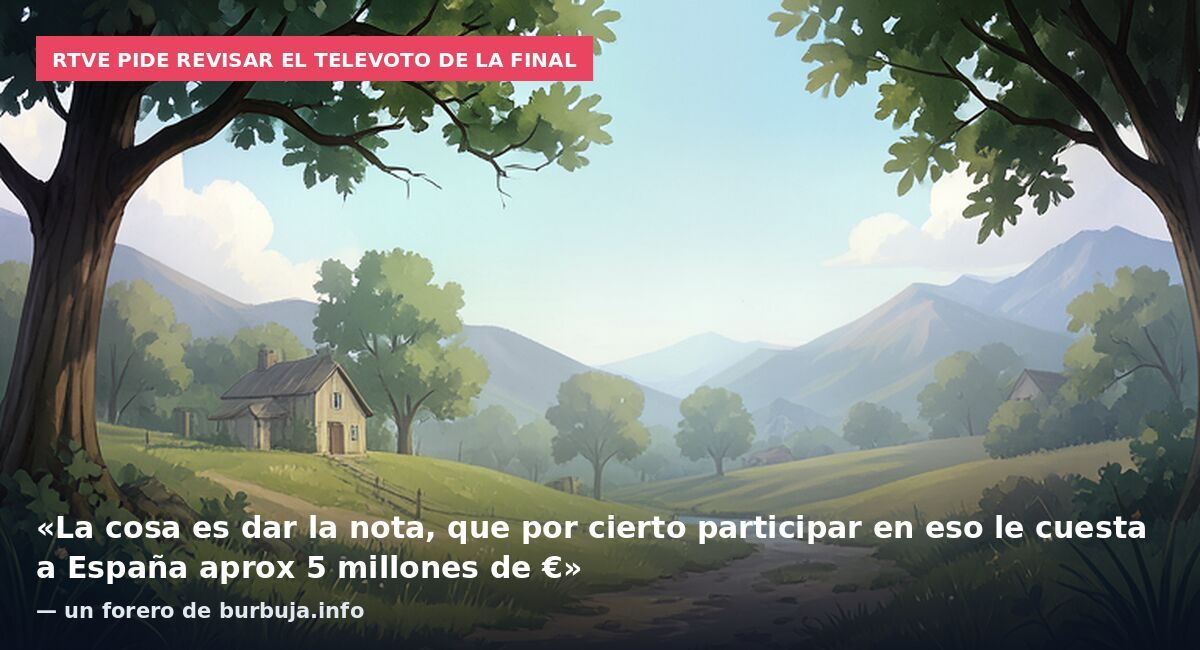 RTVE pide revisar el televoto de la final: «La cosa es dar la nota, que por cierto participar en eso le cuesta a España aprox 5 millones de €» — un forero de burbuja.info