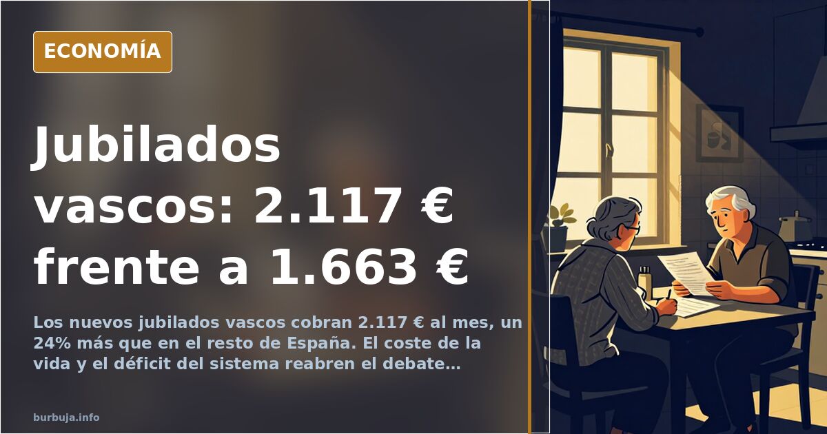 Ilustración editorial de dos manos sosteniendo monedas junto a un mapa de España con una región resaltada y una pirámide demo