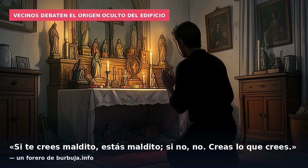 Vecinos debaten el origen oculto del edificio: «Si te crees maldito, estás maldito; si no, no. Creas lo que crees.» — un forero de burbuja.info