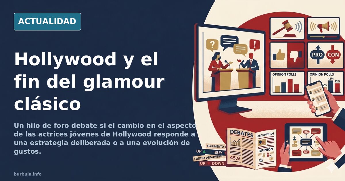 Ilustración editorial sobre el cambio de canon estético en las actrices jóvenes de Hollywood