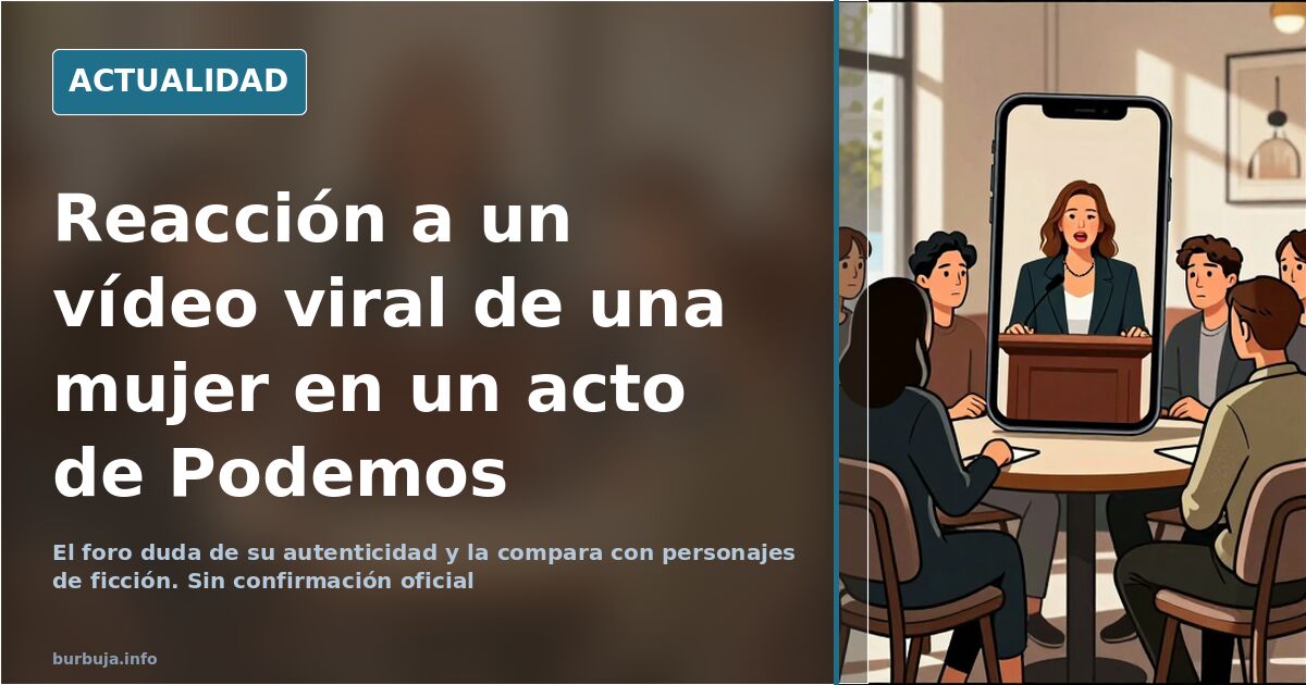 Reacción a un vídeo viral de una mujer en un acto de Podemos