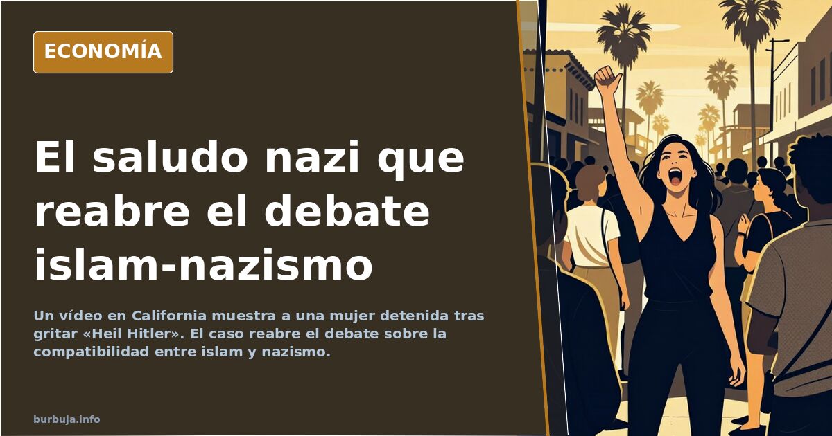 Ilustración editorial de una figura femenina con velo y brazo en alto, sobre fondo azul marino y dorado, simbolizando el salu