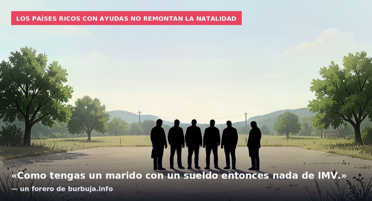 Los países ricos con ayudas no remontan la natalidad: «Como tengas un marido con un sueldo entonces nada de IMV.» — un forero de burbuja.info