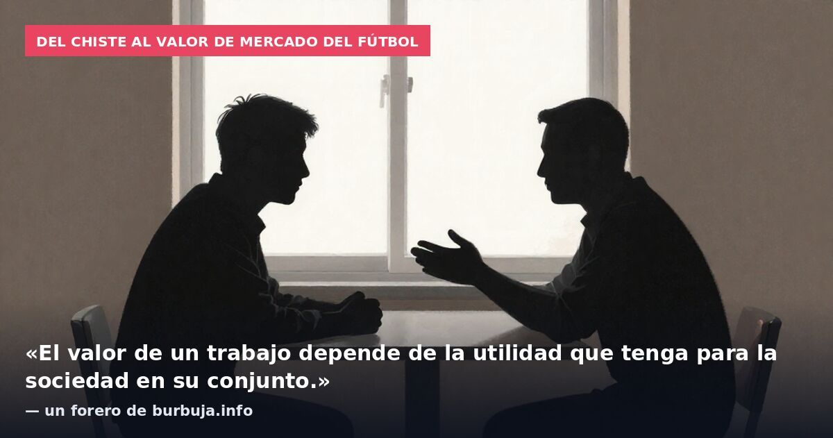 Del chiste al valor de mercado del fútbol: «El valor de un trabajo depende de la utilidad que tenga para la sociedad en su conjunto.» — un forero de burbuja.info