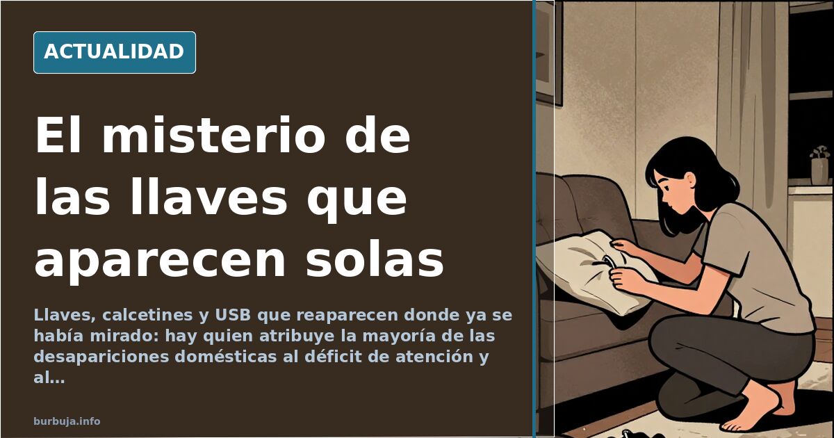 Manos buscando unas llaves perdidas entre los cojines de un sofá en un salón doméstico con luz natural