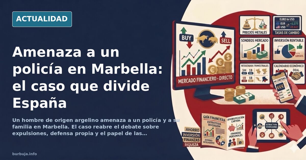 Ilustración editorial de un agente de policía junto a un edificio, con un teléfono móvil mostrando un vídeo viral en primer p