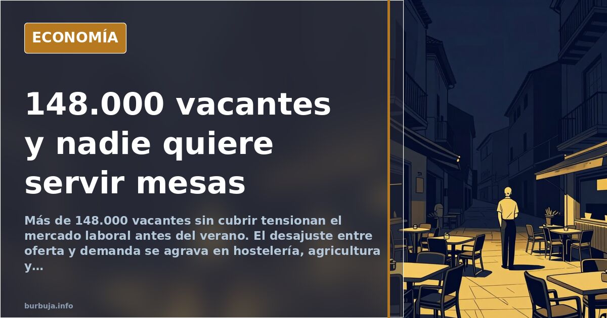 148.000 vacantes sin cubrir: el verano tensiona el mercado laboral