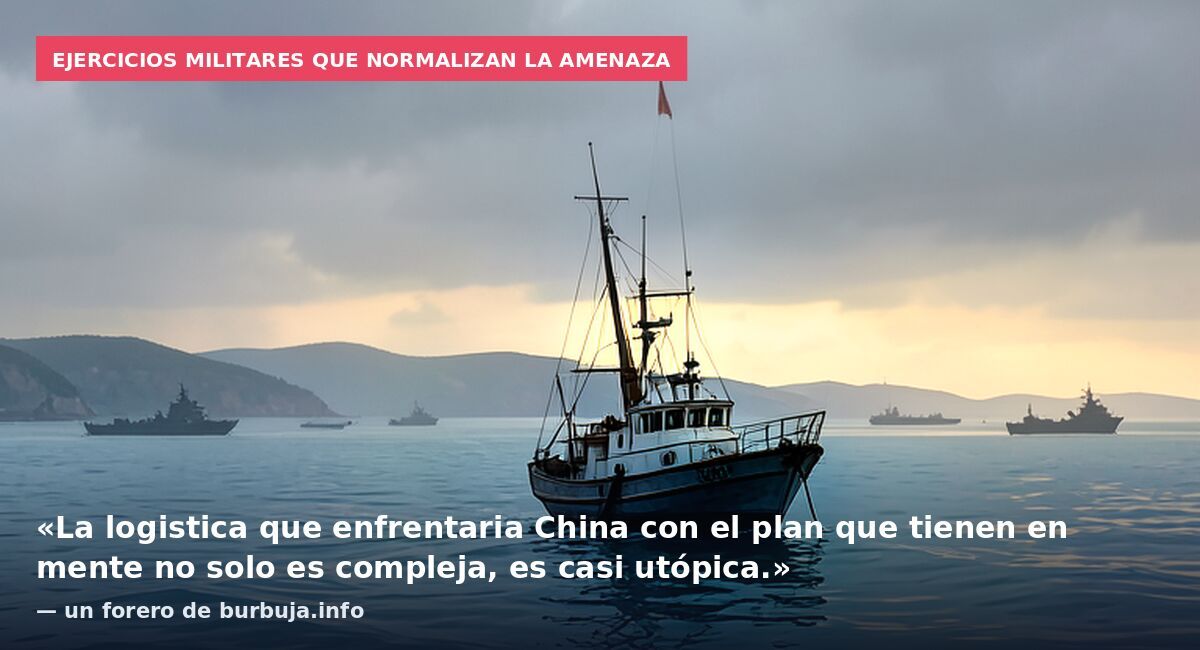Ejercicios militares que normalizan la amenaza: «La logistica que enfrentaria China con el plan que tienen en mente no solo es compleja, es casi utópica.» — un forero de burbuja.info