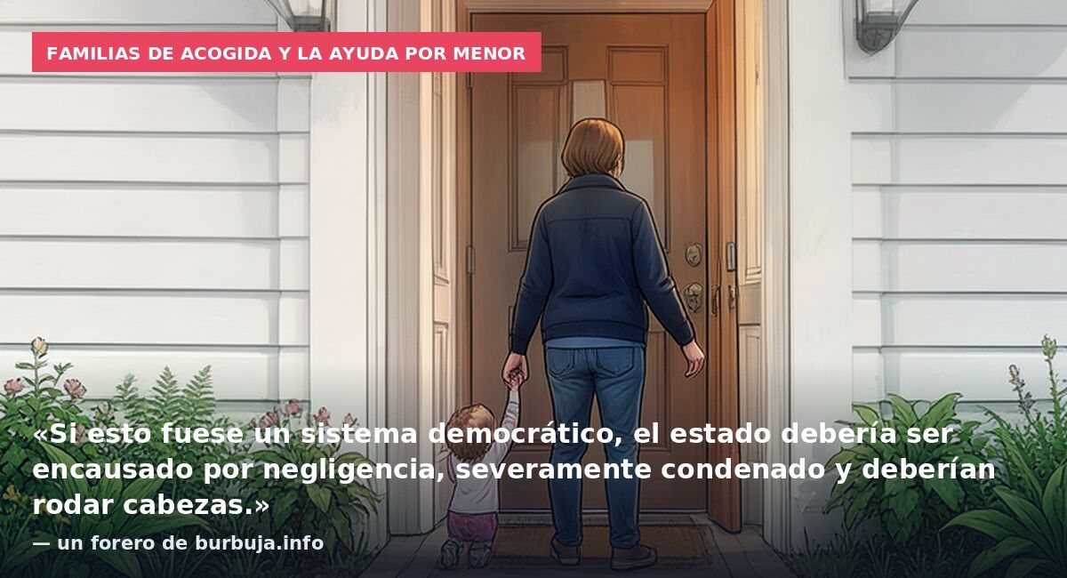Familias de acogida y la ayuda por menor: «Si esto fuese un sistema democrático, el estado debería ser encausado por negligencia, severamente condenado y deberían rodar cabezas.» — un forero de burbuja.info