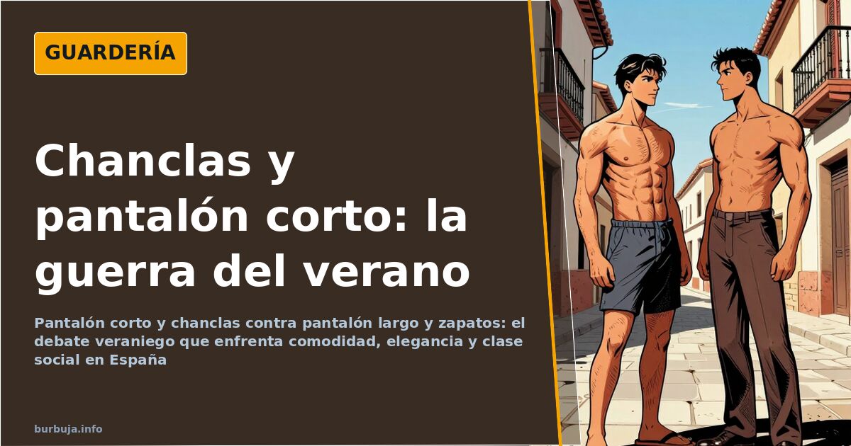 Persona caminando por una acera urbana en verano con pantalón corto y chanclas, reflejando el debate sobre el atuendo estival