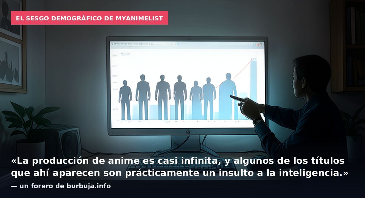 El sesgo demográfico de MyAnimeList: «La producción de anime es casi infinita, y algunos de los títulos que ahí aparecen son prácticamente un insulto a la inteligencia.» — un forero de burbuja.info
