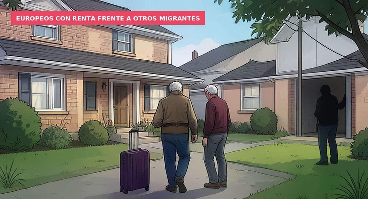 Europeos con renta frente a otros migrantes