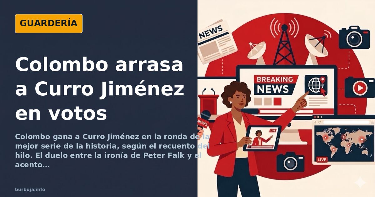 Ilustración de un detective con gabardina junto a un bandolero español del siglo XIX, representando el duelo televisivo entre