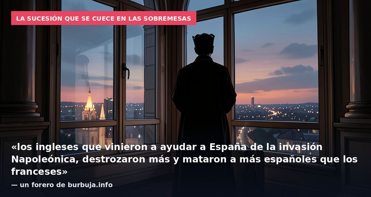 La sucesión que se cuece en las sobremesas: «los ingleses que vinieron a ayudar a España de la invasión Napoleónica, destrozaron más y mataron a más españoles que los franceses» — un forero de burbuja.info