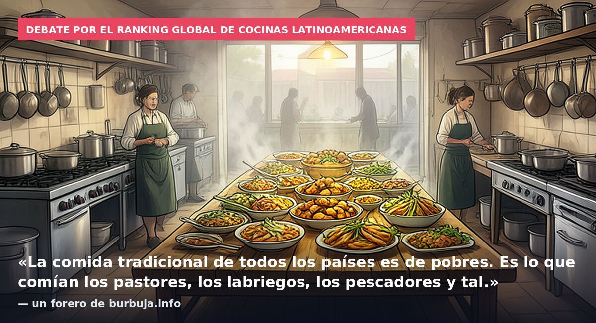 Debate por el ranking global de cocinas latinoamericanas: «La comida tradicional de todos los países es de pobres. Es lo que comían los pastores, los labriegos, los pescadores y tal.» — un forero de burbuja.info