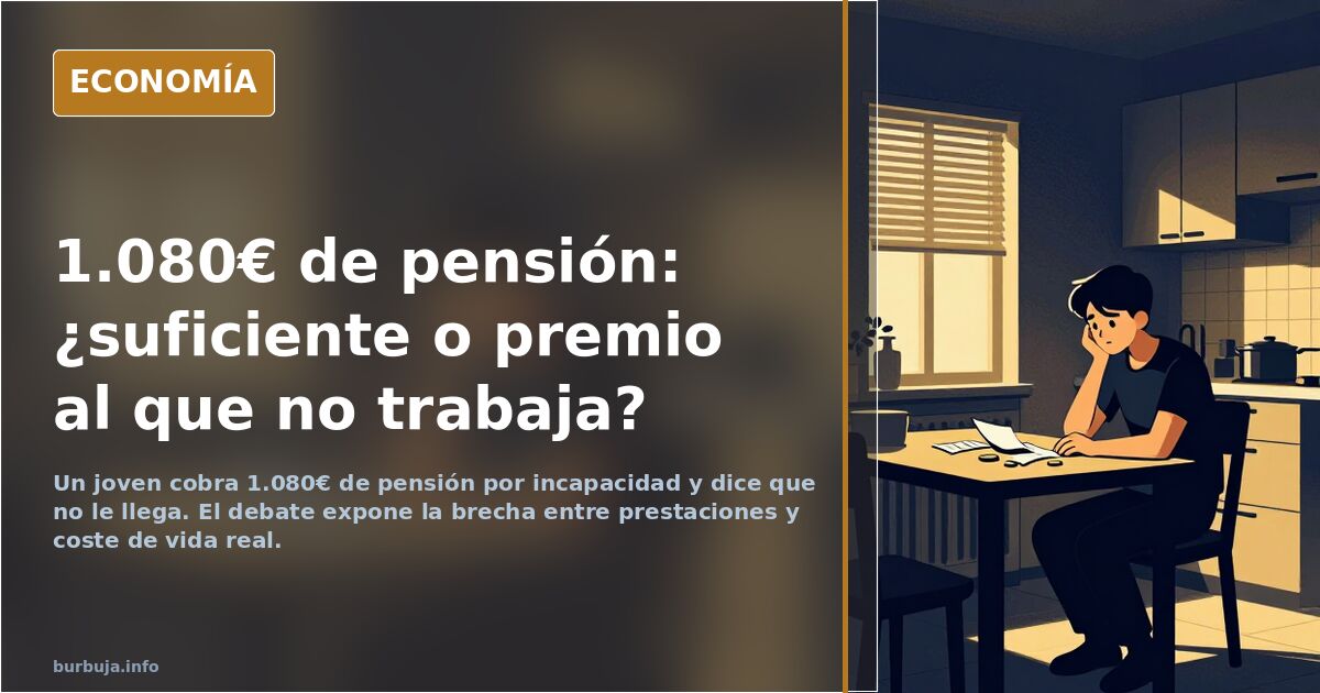 Pensión de incapacidad de 1.080 euros: el debate sobre si es suficiente