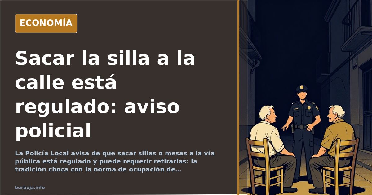 La Policía Local avisa: sacar la silla a la puerta está regulado