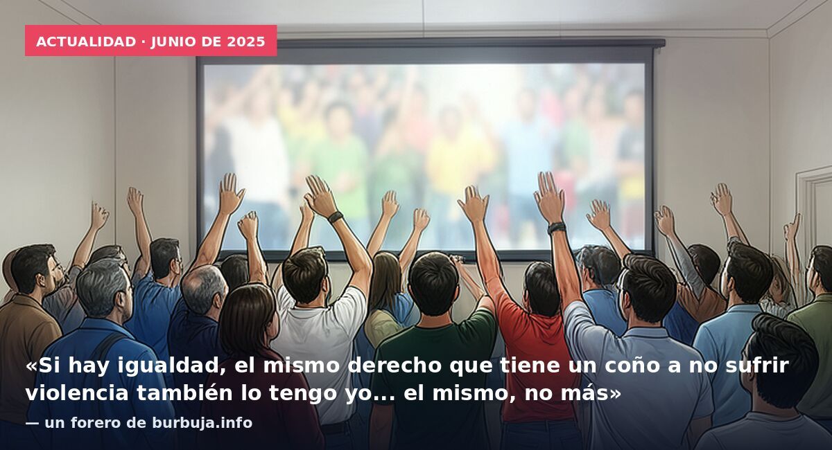 Actualidad · junio de 2025: «Si hay igualdad, el mismo derecho que tiene un coño a no sufrir violencia también lo tengo yo... el mismo, no más» — un forero de burbuja.info