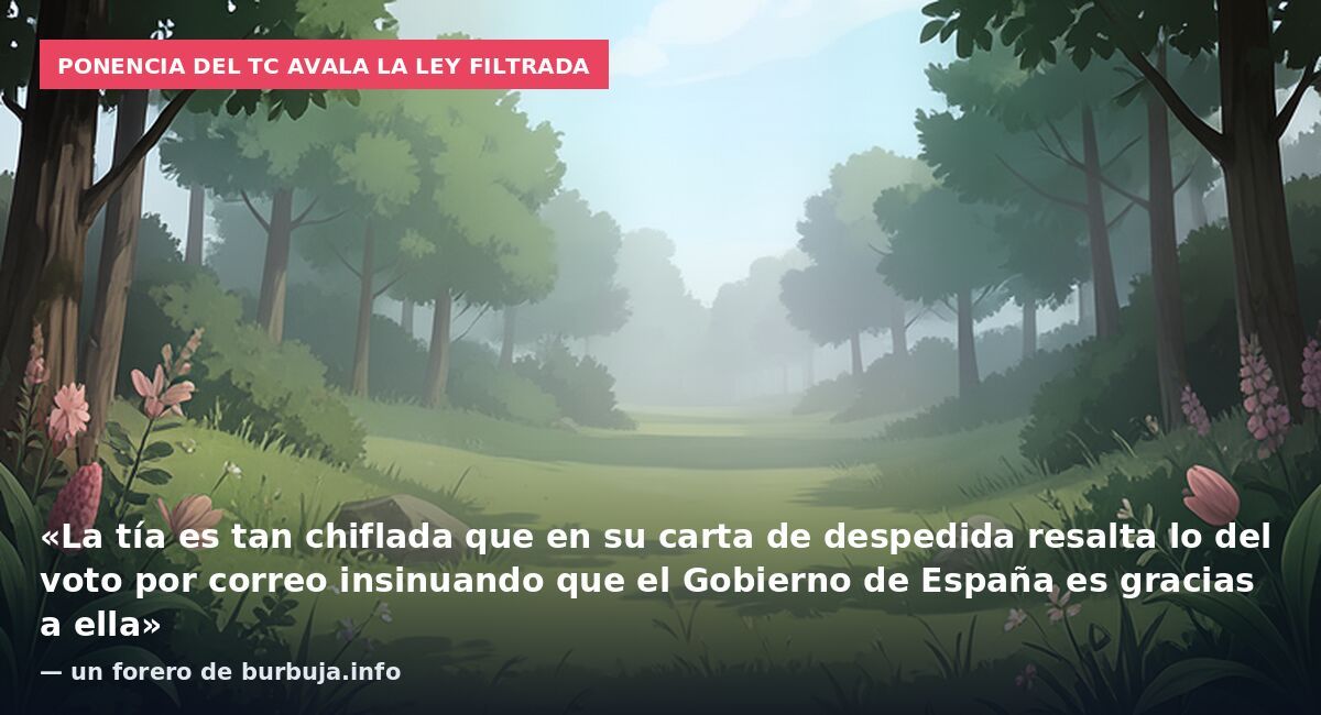 Ponencia del TC avala la ley filtrada: «La tía es tan chiflada que en su carta de despedida resalta lo del voto por correo insinuando que el Gobierno de España es gracias a ella» — un forero de burbuja.info