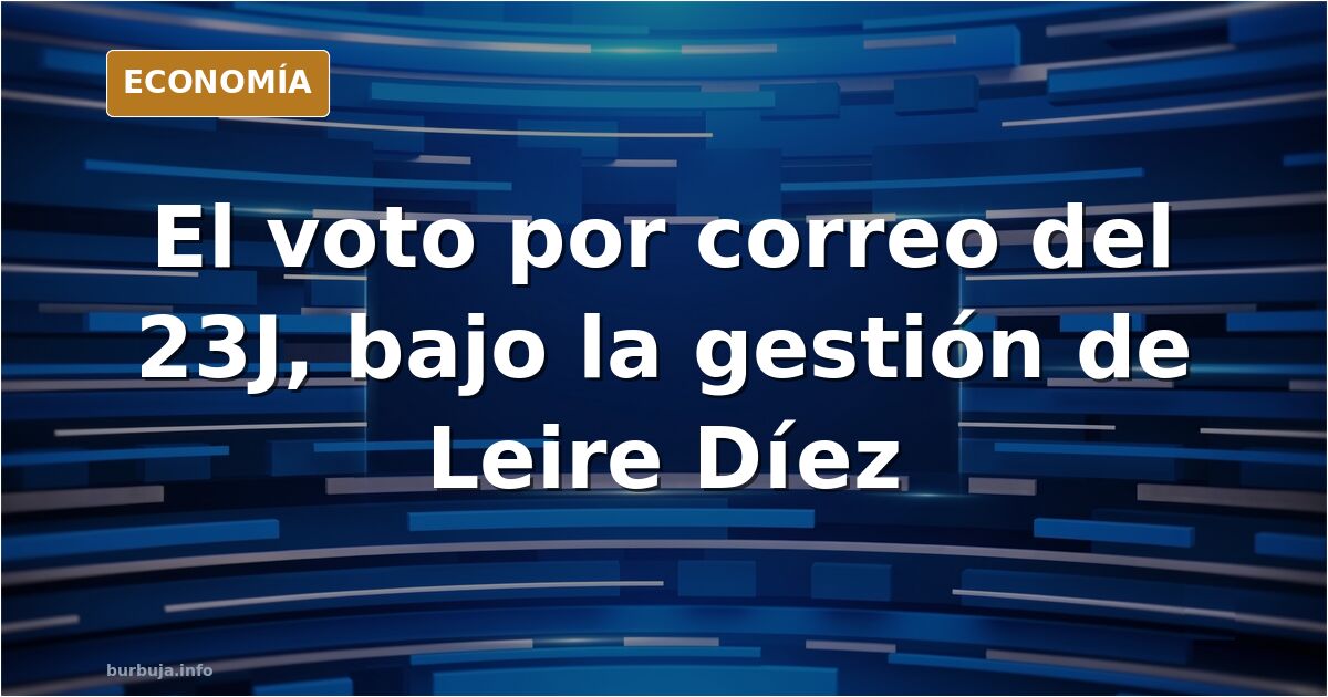 Ilustración editorial de sobres de voto por correo apilados sobre una mesa de despacho con una lupa dorada