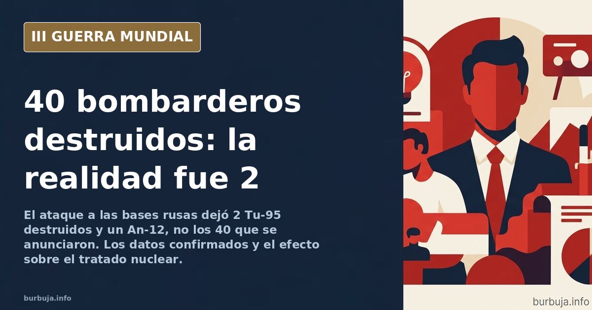 Ilustración documental de una base aérea rusa con bombarderos Tu-95 estacionados y columnas de humo lejano en el horizonte