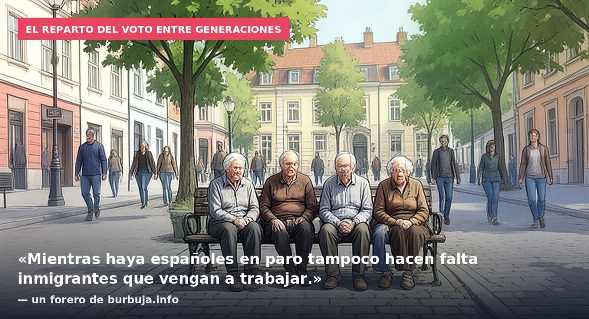 El reparto del voto entre generaciones: «Mientras haya españoles en paro tampoco hacen falta inmigrantes que vengan a trabajar.» — un forero de burbuja.info