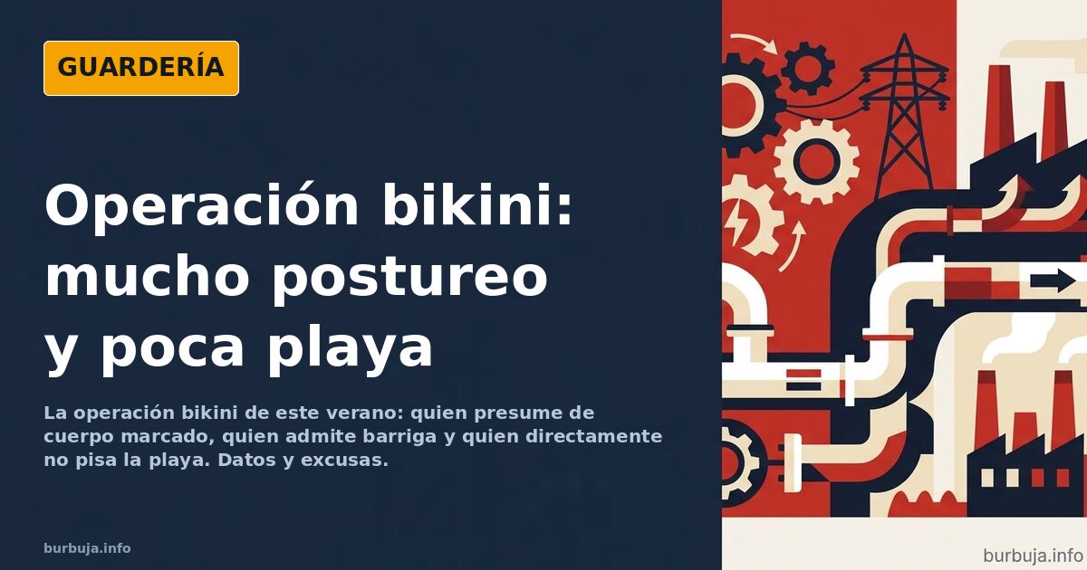 Ilustración cartoon de un hombre en bañador mirándose la barriga frente al espejo con una toalla de playa al fondo