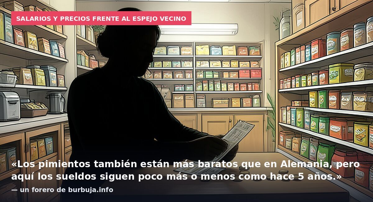 Salarios y precios frente al espejo vecino: «Los pimientos también están más baratos que en Alemania, pero aquí los sueldos siguen poco más o menos como hace 5 años.» — un forero de burbuja.info