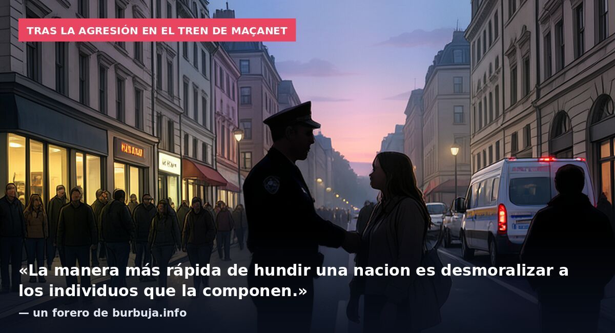 Tras la agresión en el tren de Maçanet: «La manera más rápida de hundir una nacion es desmoralizar a los individuos que la componen.» — un forero de burbuja.info