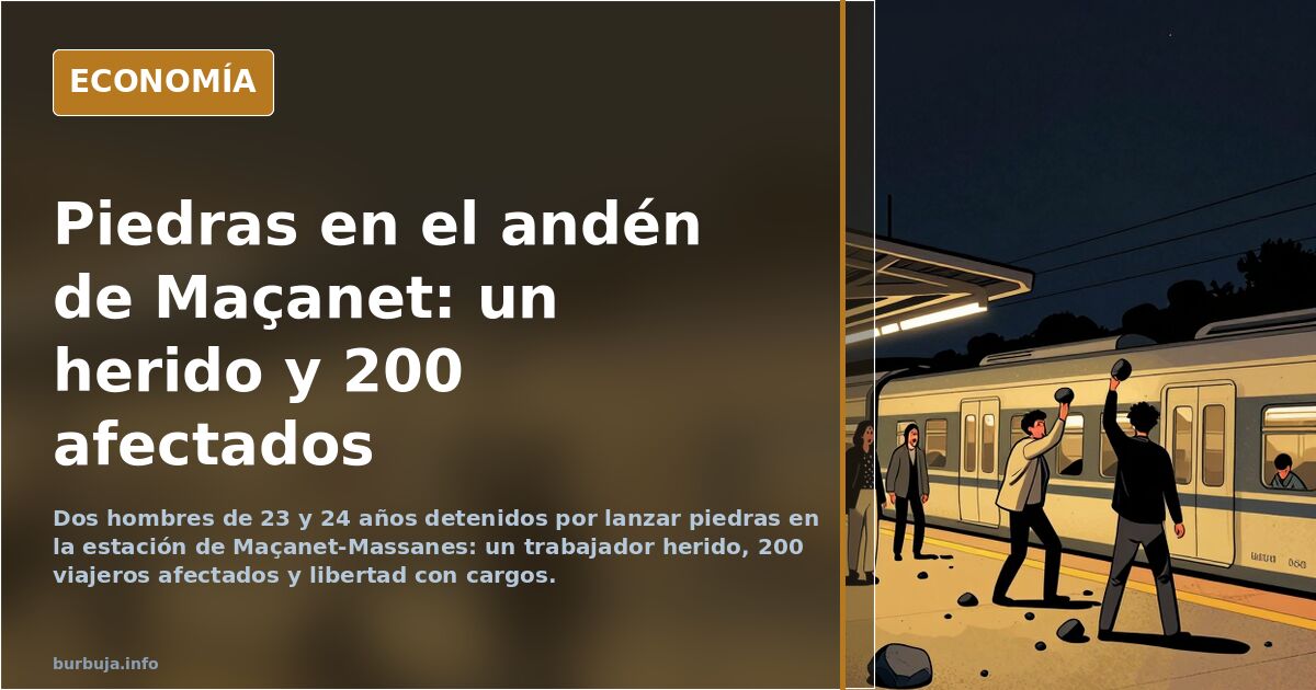 Dos detenidos por lanzar piedras en Maçanet: un herido y 200 viajeros afectados