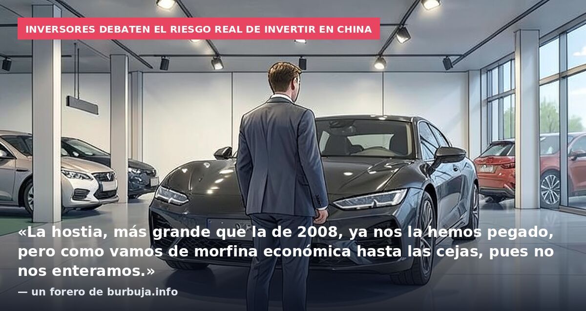 Inversores debaten el riesgo real de invertir en China: «La hostia, más grande que la de 2008, ya nos la hemos pegado, pero como vamos de morfina económica hasta las cejas, pues no nos enteramos.» — un forero de burbuja.info