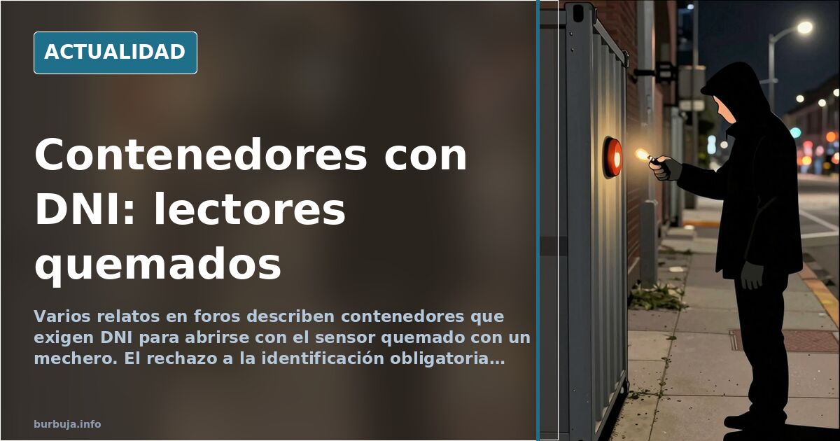 Contenedores con DNI: lectores quemados en la calle