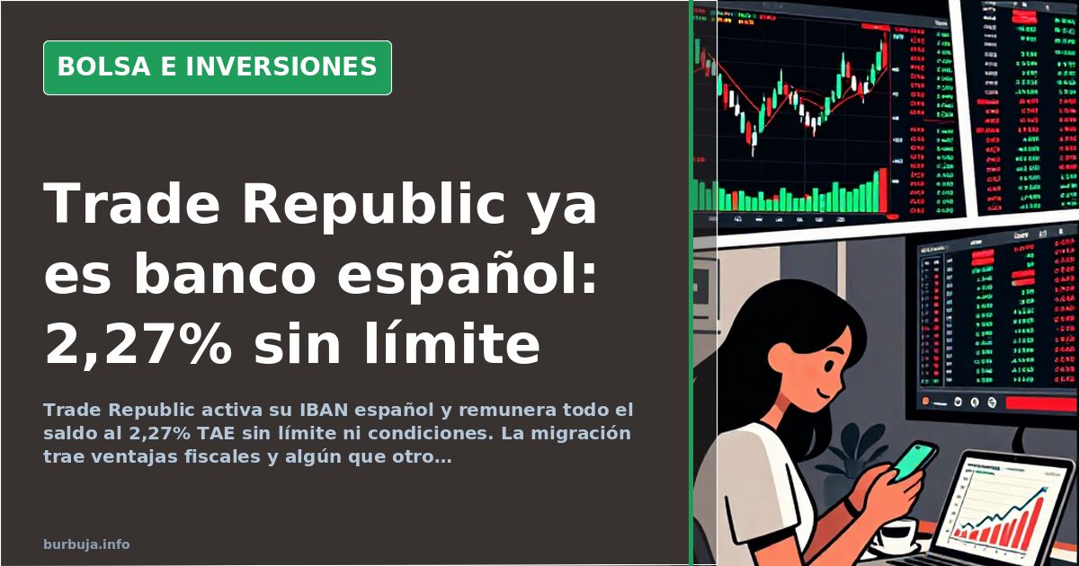 Trade Republic lanza IBAN español y remunera todo el saldo al 2,27%