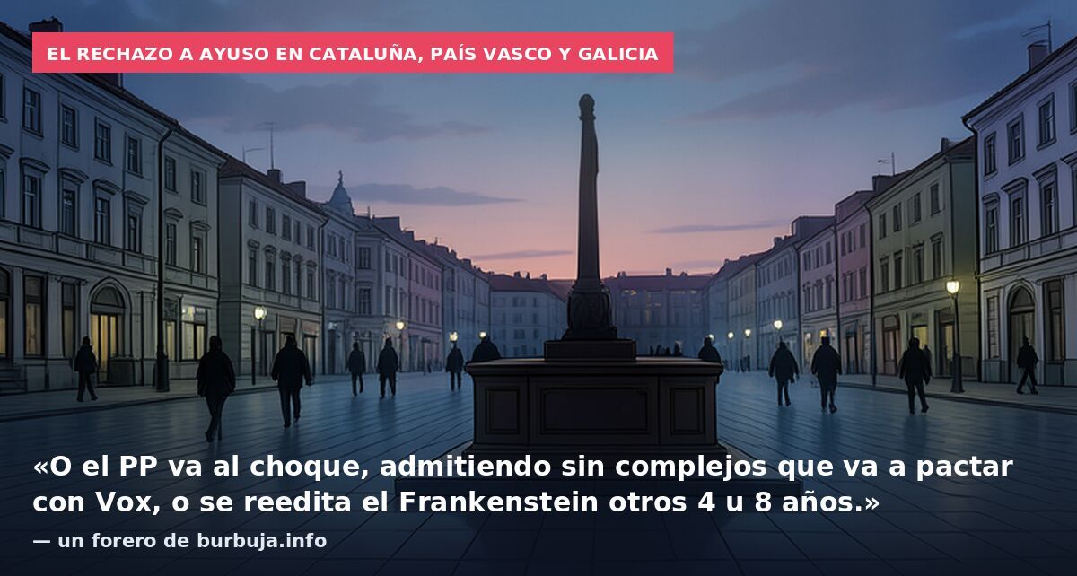 El rechazo a Ayuso en Cataluña, País Vasco y Galicia: «O el PP va al choque, admitiendo sin complejos que va a pactar con Vox, o se reedita el Frankenstein otros 4 u 8 años.» — un forero de burbuja.info
