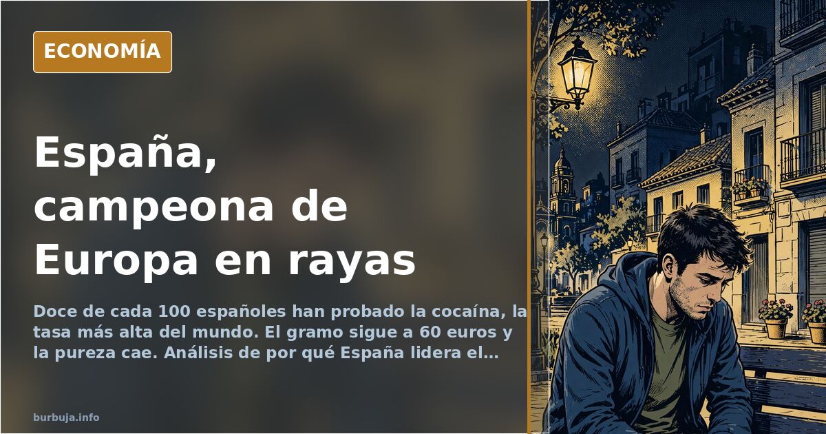 España lidera la UE en cocaína: 12 de cada 100 la han probado