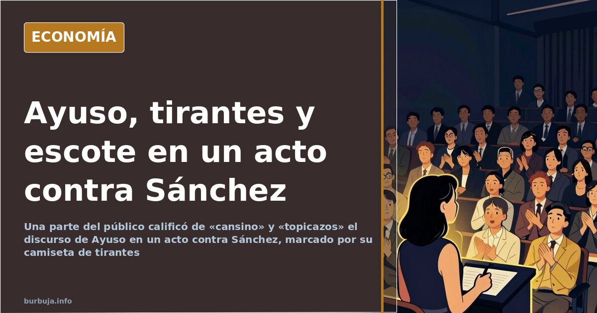 Ayuso, tirantes y discurso leído en un acto contra Sánchez
