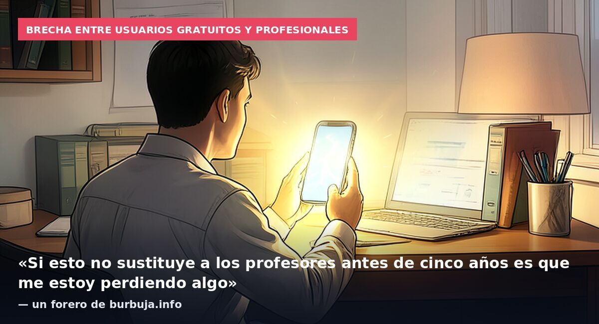 Brecha entre usuarios gratuitos y profesionales: «Si esto no sustituye a los profesores antes de cinco años es que me estoy perdiendo algo» — un forero de burbuja.info