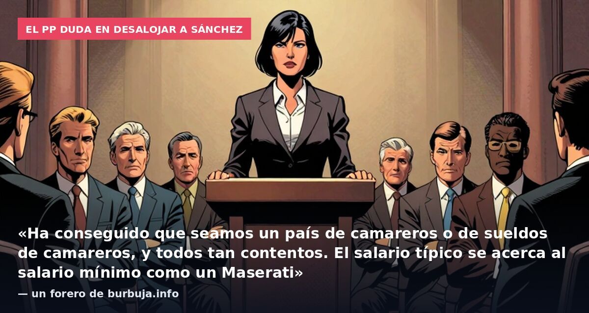 El PP duda en desalojar a Sánchez: «Ha conseguido que seamos un país de camareros o de sueldos de camareros, y todos tan contentos. El salario típico se acerca al salario mínimo como un Maserati» — un forero de burbuja.info